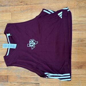 Adidas Burgundy Tank with White Accents